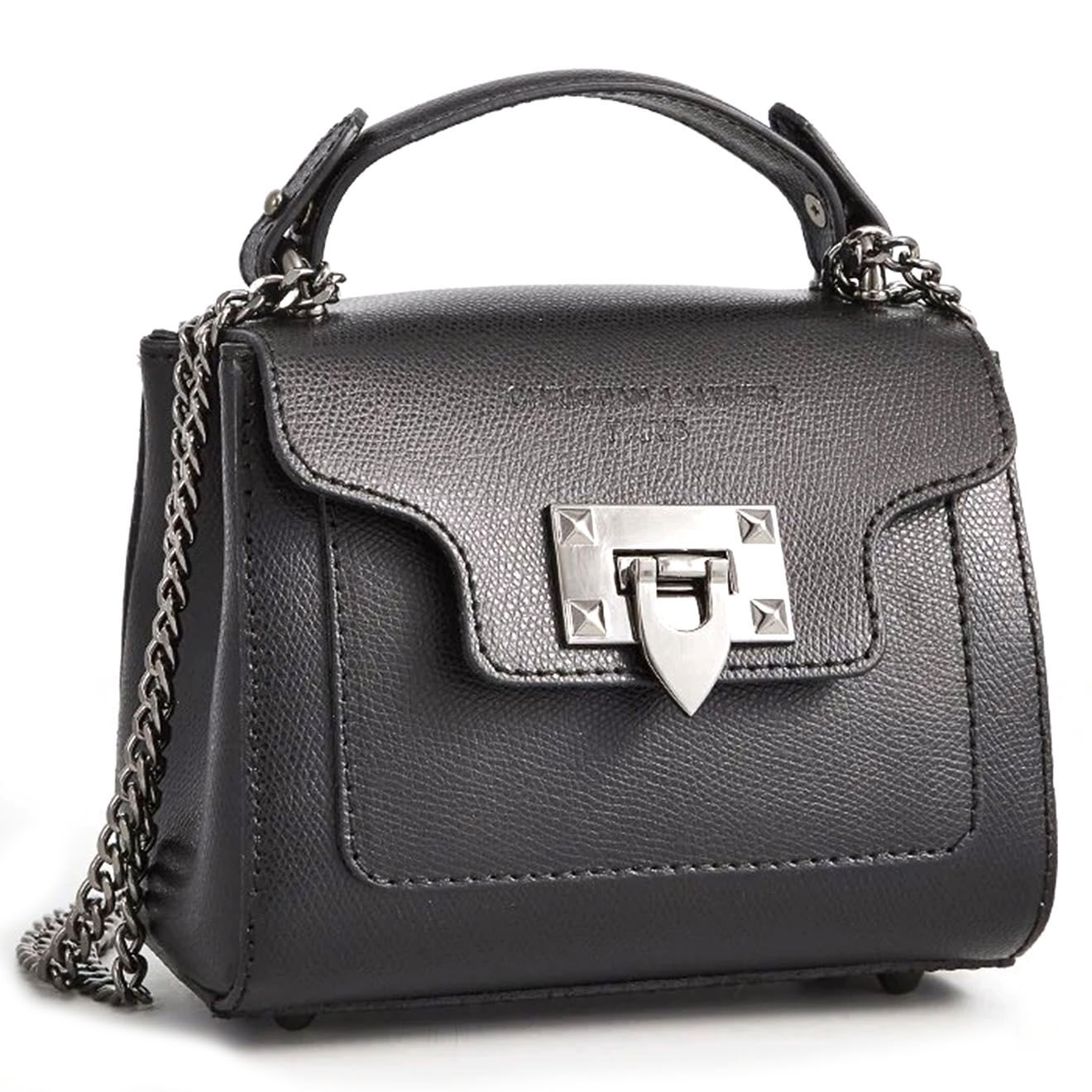 Christian Laurier Sac à bandoulière en Cuir Marceau noir - 17.5x7x14 cm