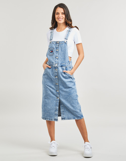 Tommy Jeans - DUNGAREE BF MIDI DRESS CG4114 Azul