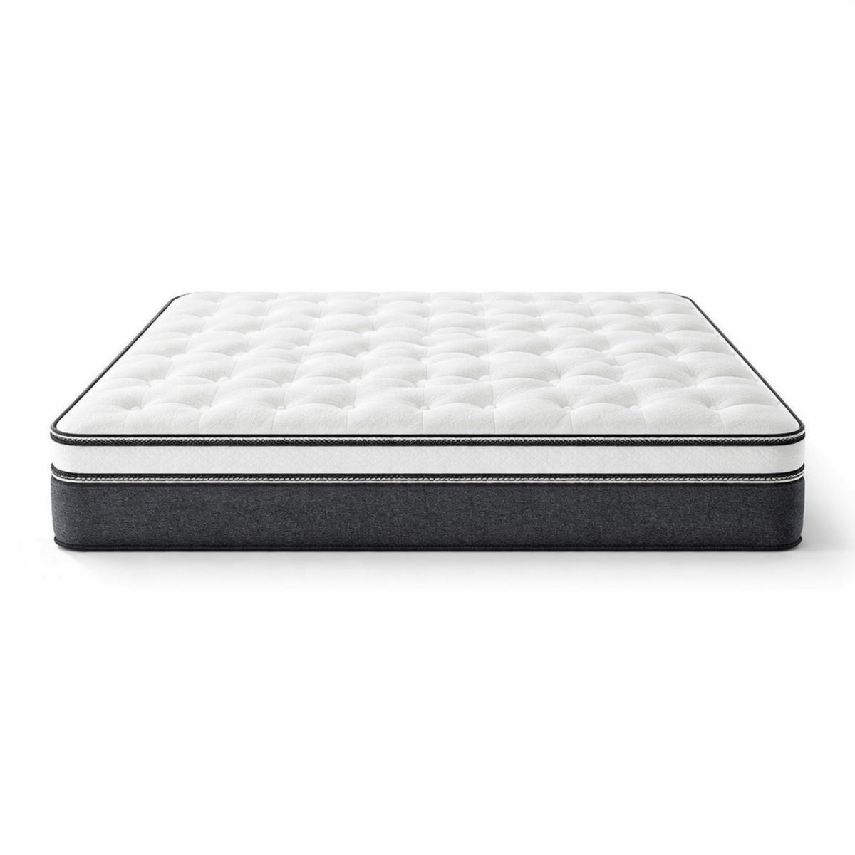 Doppelmatratze 180x200 cm Federkern mit Memory-Foam Weiß/Grau