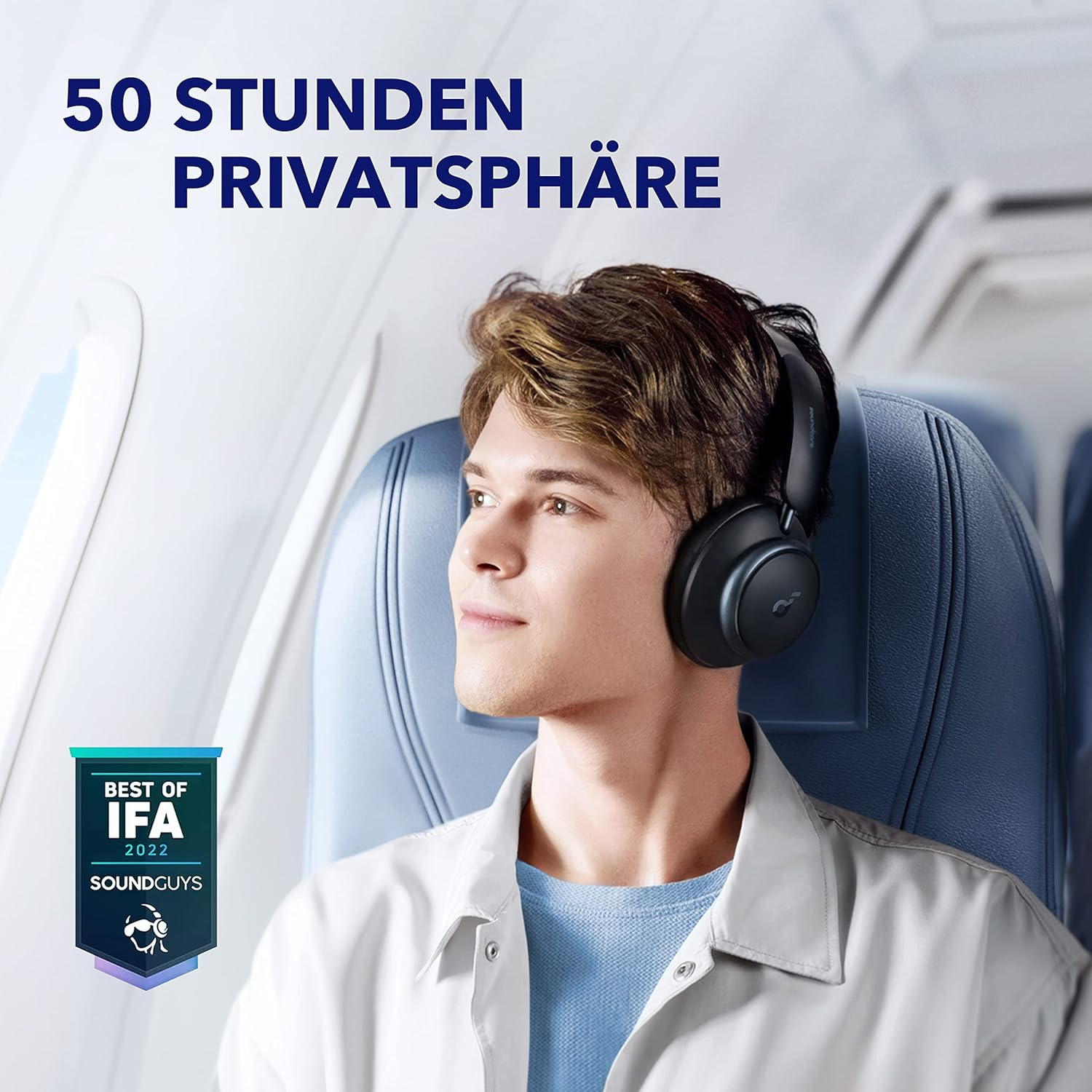 Space Q45 Bluetooth 5.3 Over-Ear Kopfhörer mit aktiver Geräuschunterdrückung (A3040G11) - Schwarz