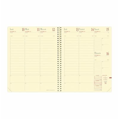 Agenda à spirale Impala Manager - 1 semaine sur 2 pages - 21 x 27 cm - disponible dans différentes couleurs - Quo Vadis