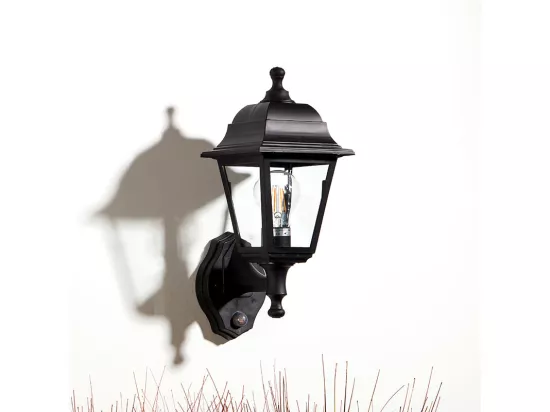 Lampe Murale Extérieure avec Détecteur de Présence PIR Mini Villa Noir