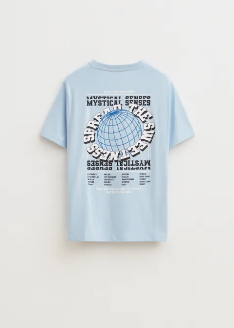 T-shirt met print mystical blauw (BLW.L)