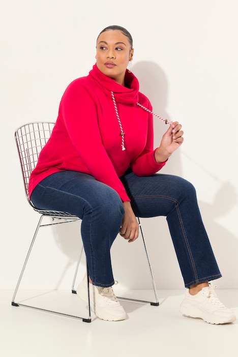 Sweatshirt, weiter Stehkragen, Taschen, Raglan-Langarm