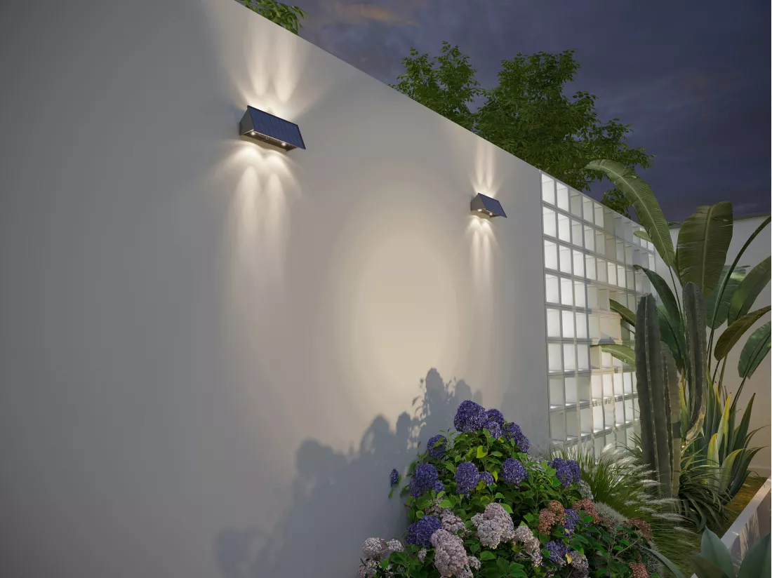 Applique murale solaire - 80 lumens - Noir - SONDERHO