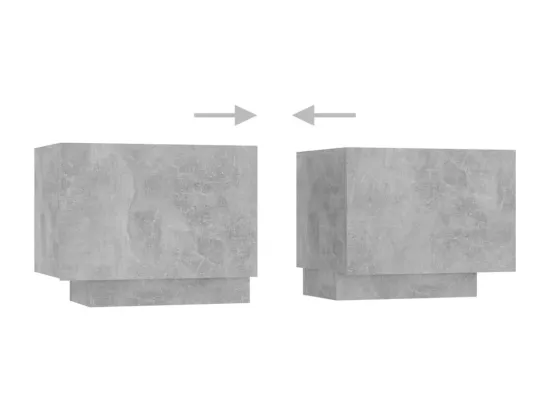 Meuble TV avec lumières LED Gris béton 200x35x40 cm