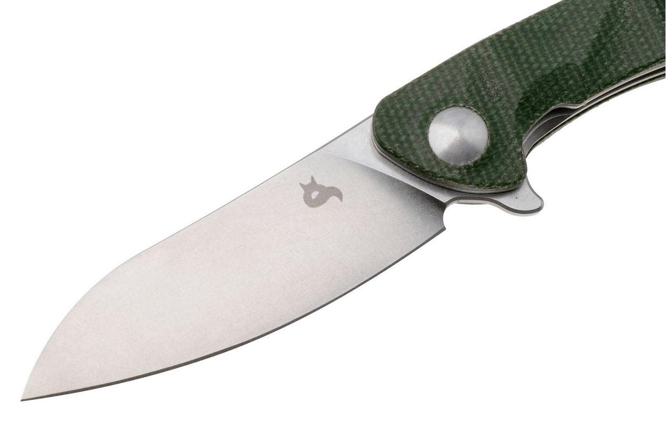Black Fox Dripper BF-771-MOD Stonewashed VG10, Green Micarta, zakmes