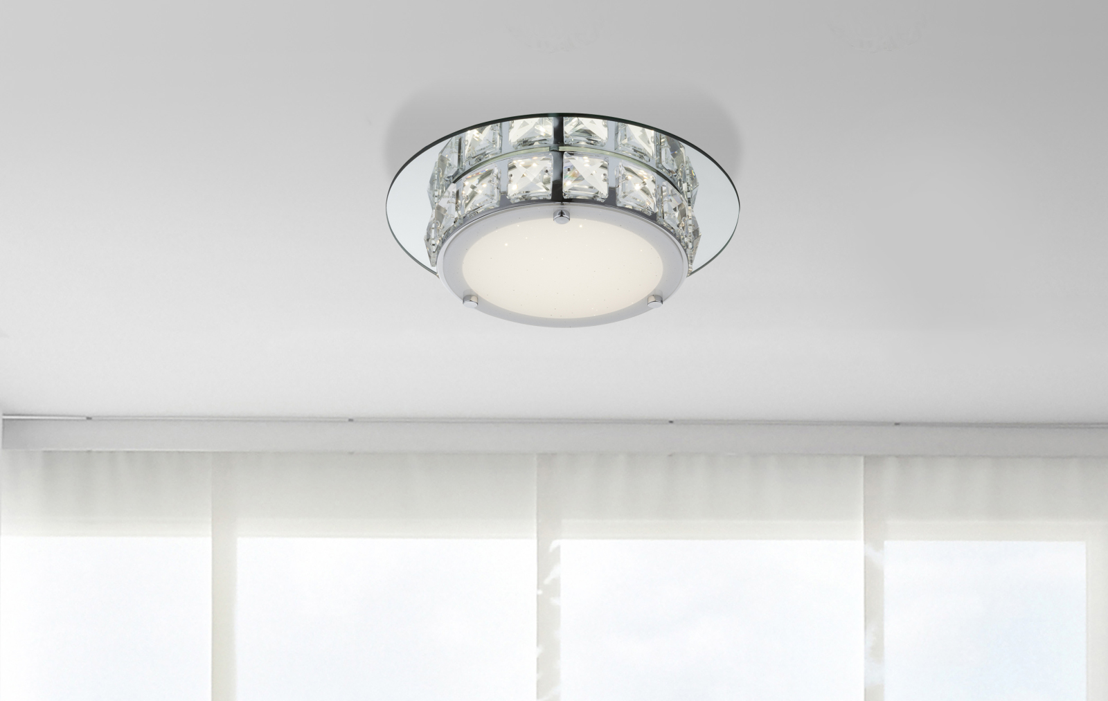 LED-Deckenleuchte - Chrom - Kristallstrahler