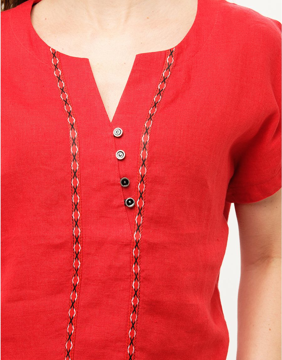 Blouse 100% lin rouge