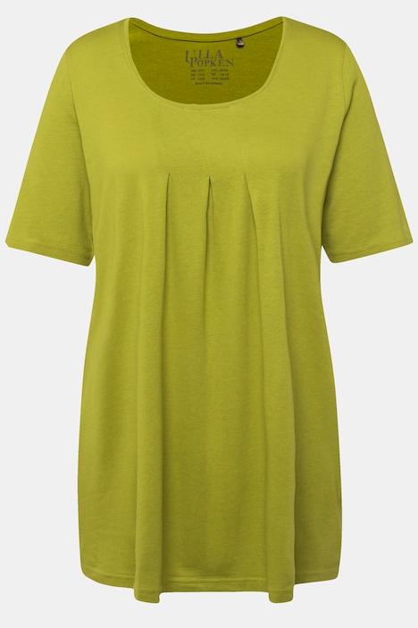 T-Shirt, Zierfalten, A-Linie, Rundhals, Halbarm, Modal