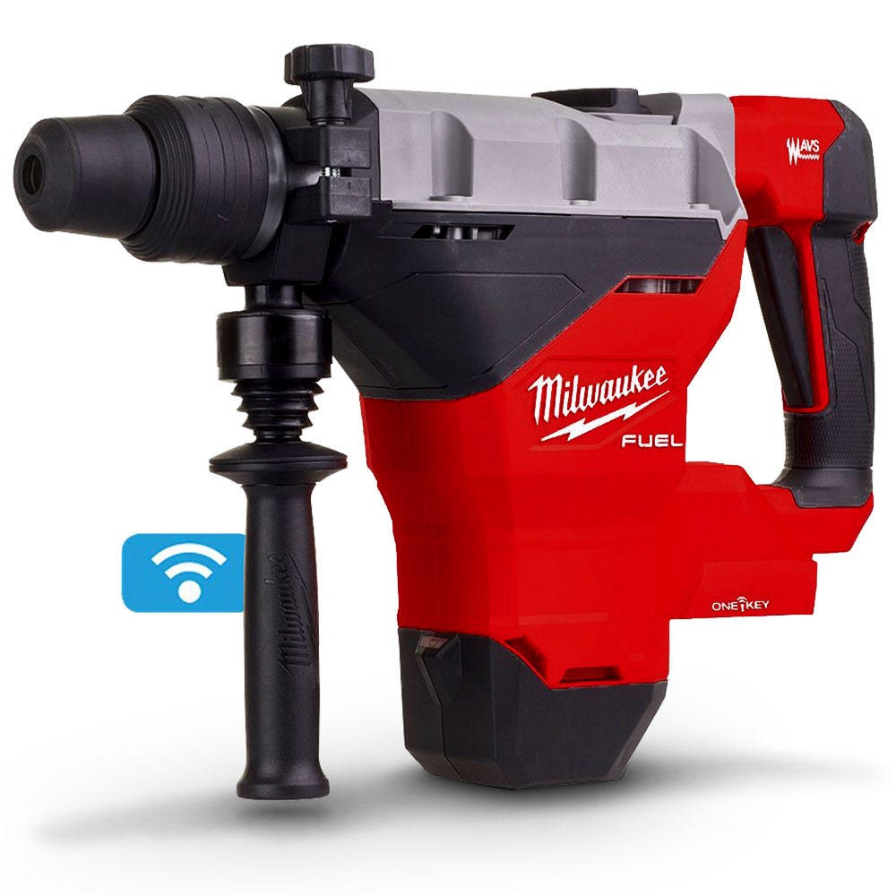 Kit de Martelo Rotativo SDS Max Milwaukee FUEL™ 18V com 2 Baterias de 12,0Ah e Encaixe de 44mm (M18FHM-122C)