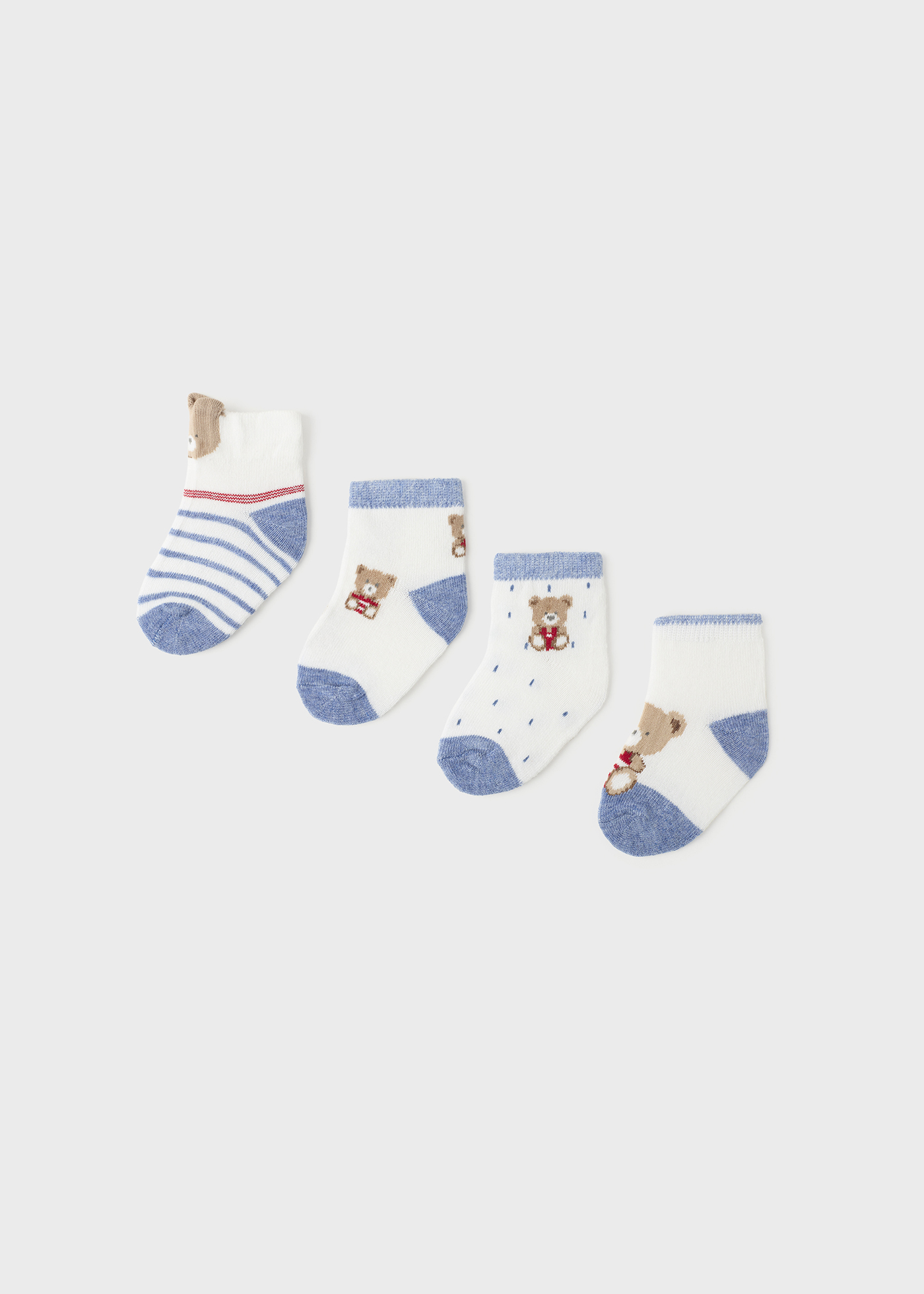 Pacote com 4 pares de meias estampadas para recém-nascidos