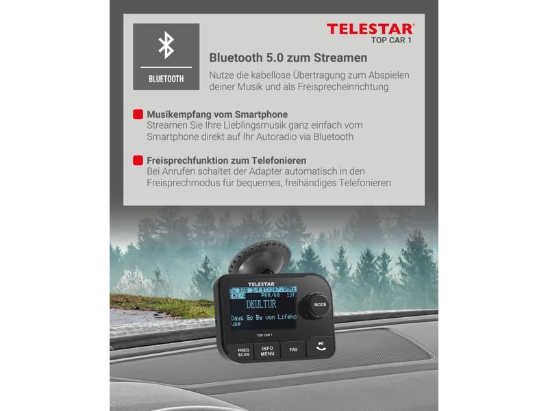 Telestar Adapter TOP CAR 1 Schwarz Fahrzeugadapter mit DAB  Tuner