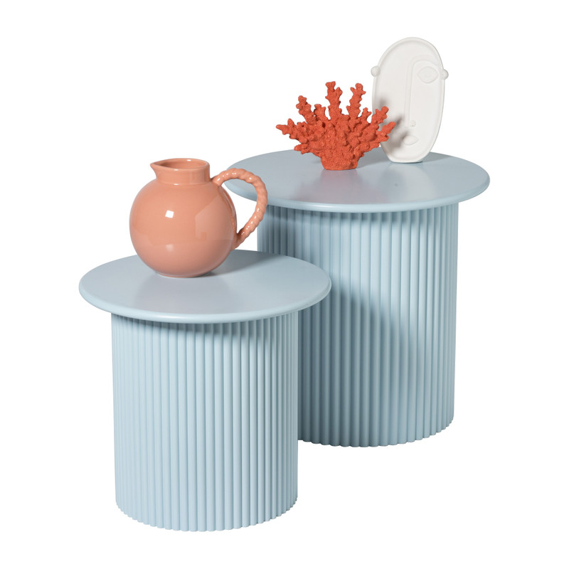 Bijzettafels Oslo - lichtblauw - set van 2