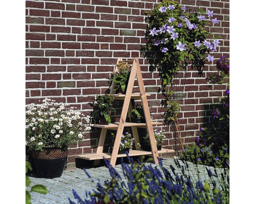Grote decoratieve houten ladder, 101 x 31 x 112,5 cm, natuurlijke afwerking