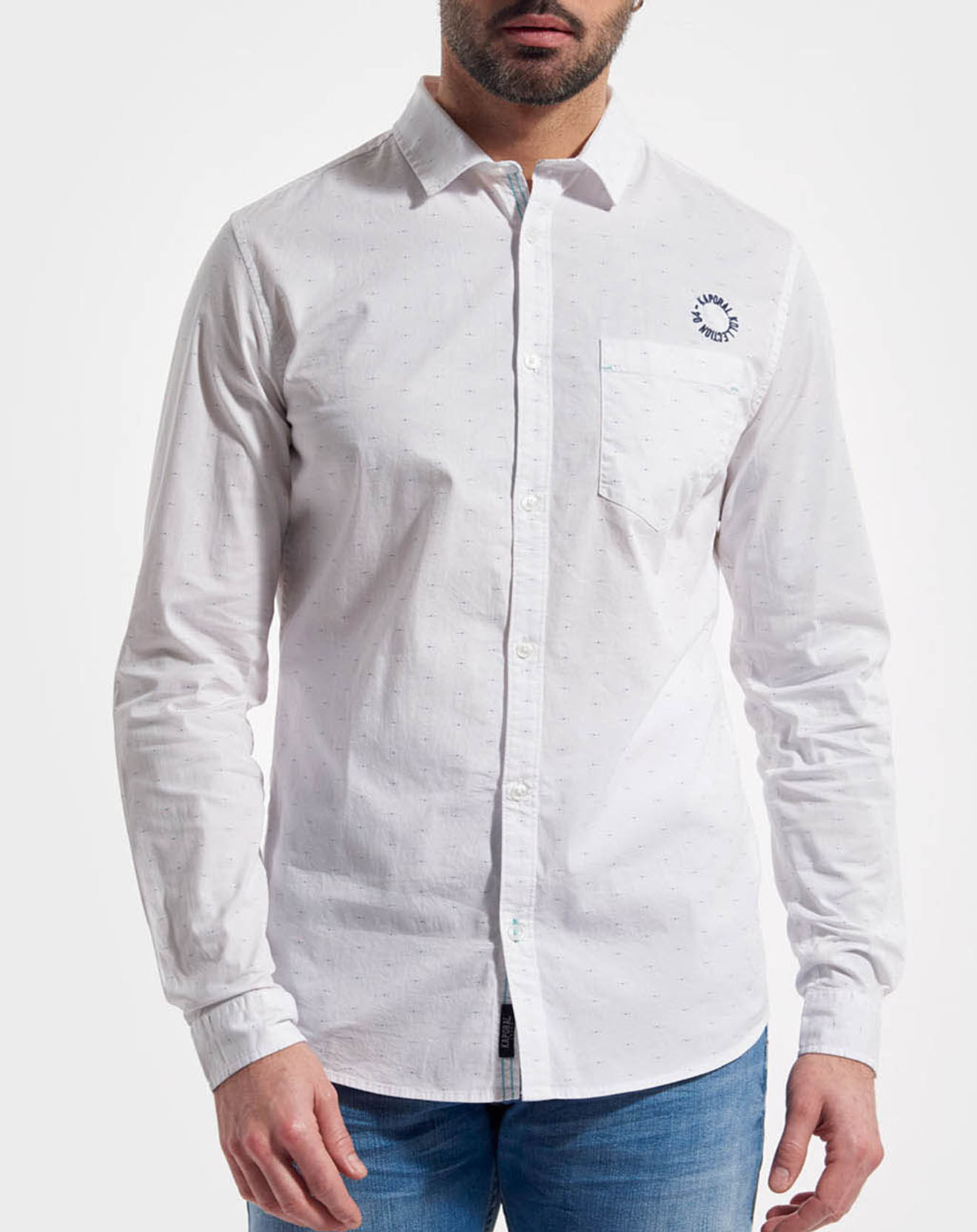 Kaporal 5 Chemise Slim Fit Clarke imprimé blanche