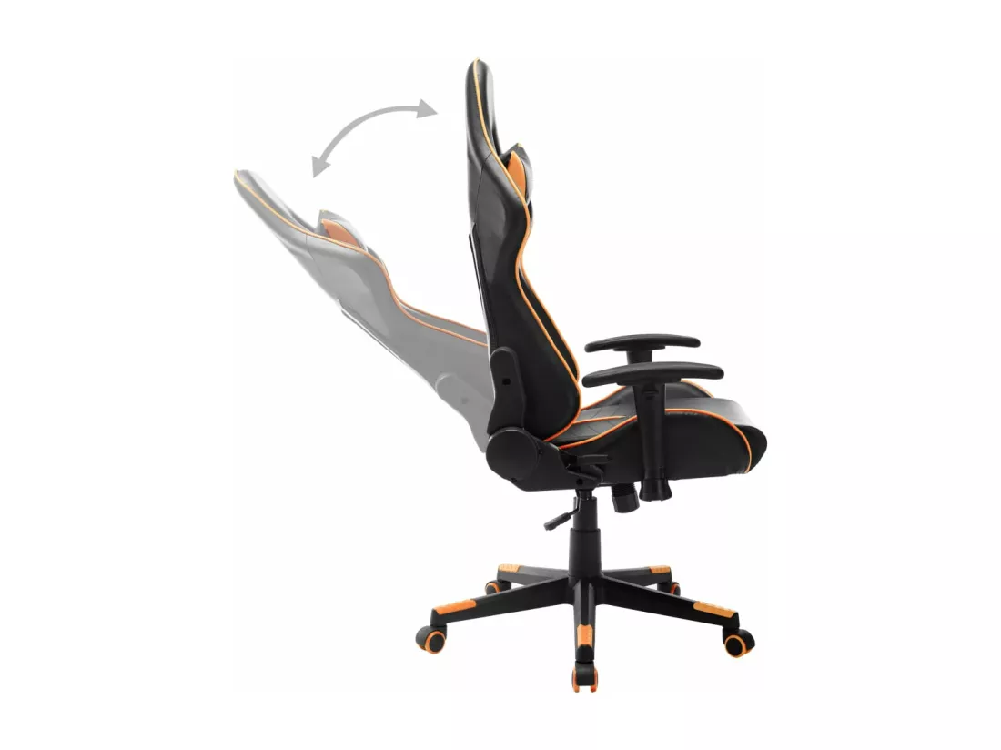 Chaise de jeu Noir et orange Cuir artificiel