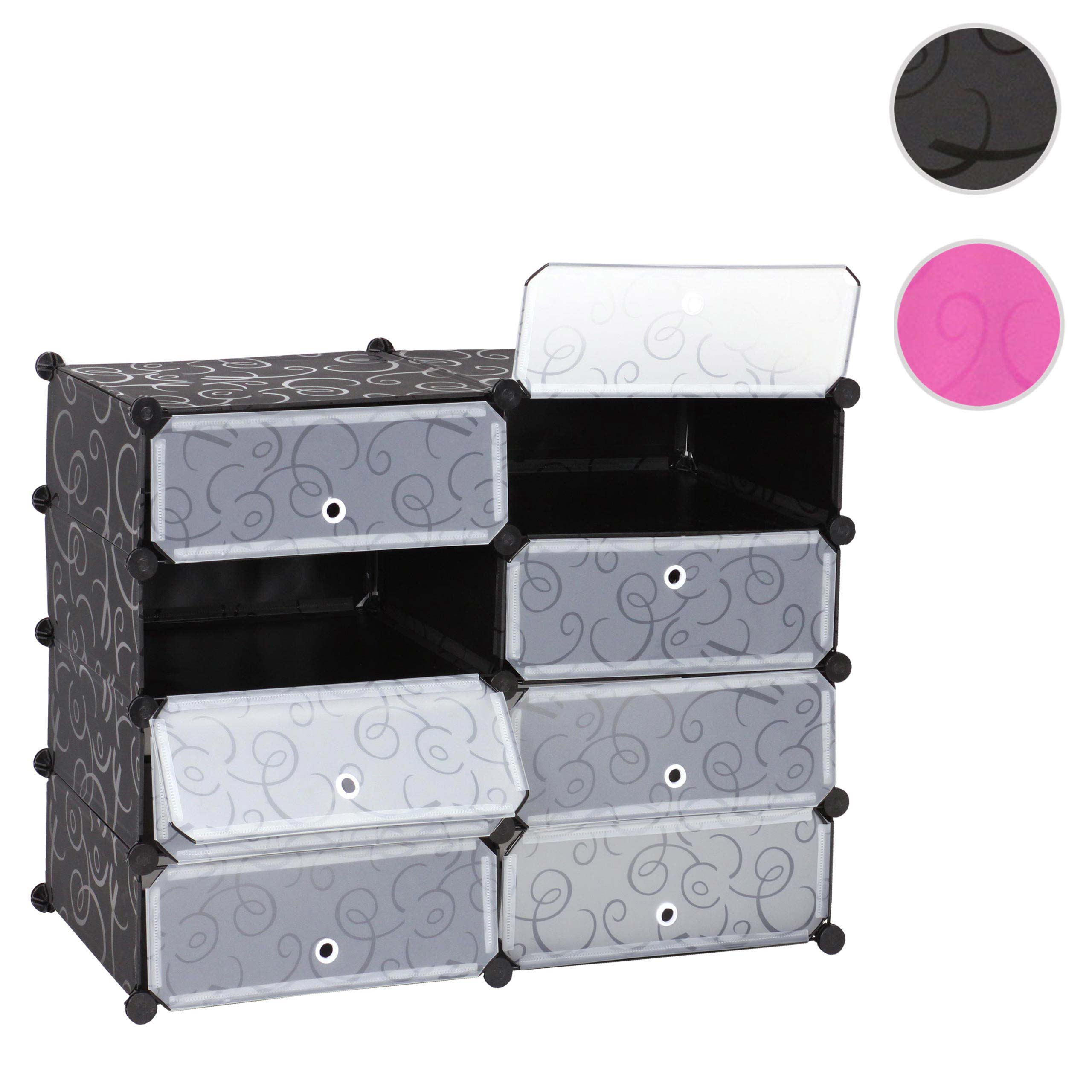 Schuhschrank MCW-B66, Schuhablage Schrank Steckregal Aufbewahrung, 8 Fächer 73x92x36cm ~ schwarz