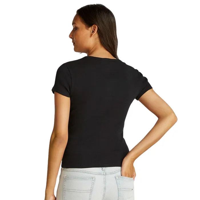 Tommy Hilfiger Slim Button Ribbed Shirt Dames