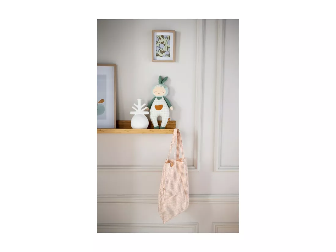 Doudou jardinier en coton Vert tilleul