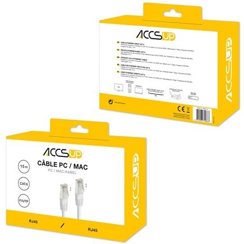 Câbles réseau Accsup CABLE RJ45 CAT6 DROIT 15M BLANC