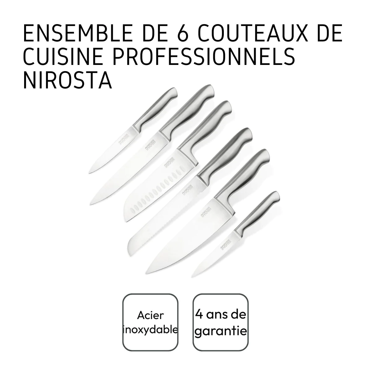 Ensemble de 6 couteaux de cuisine professionnels Star