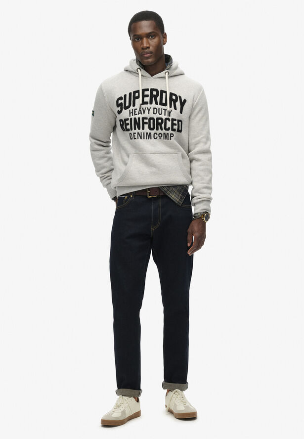 Superdry EMBROIDER SCRIPT GRAPHIC HOOD Pumice stone beige marl