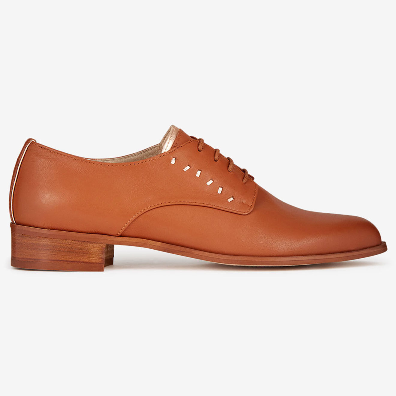 Mellow Yellow Derbies en Cuir Ficlau camel
