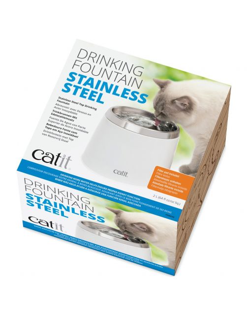Catit Drinkfontein - Kattendrinkbak - 2 l Wit Edelstaal