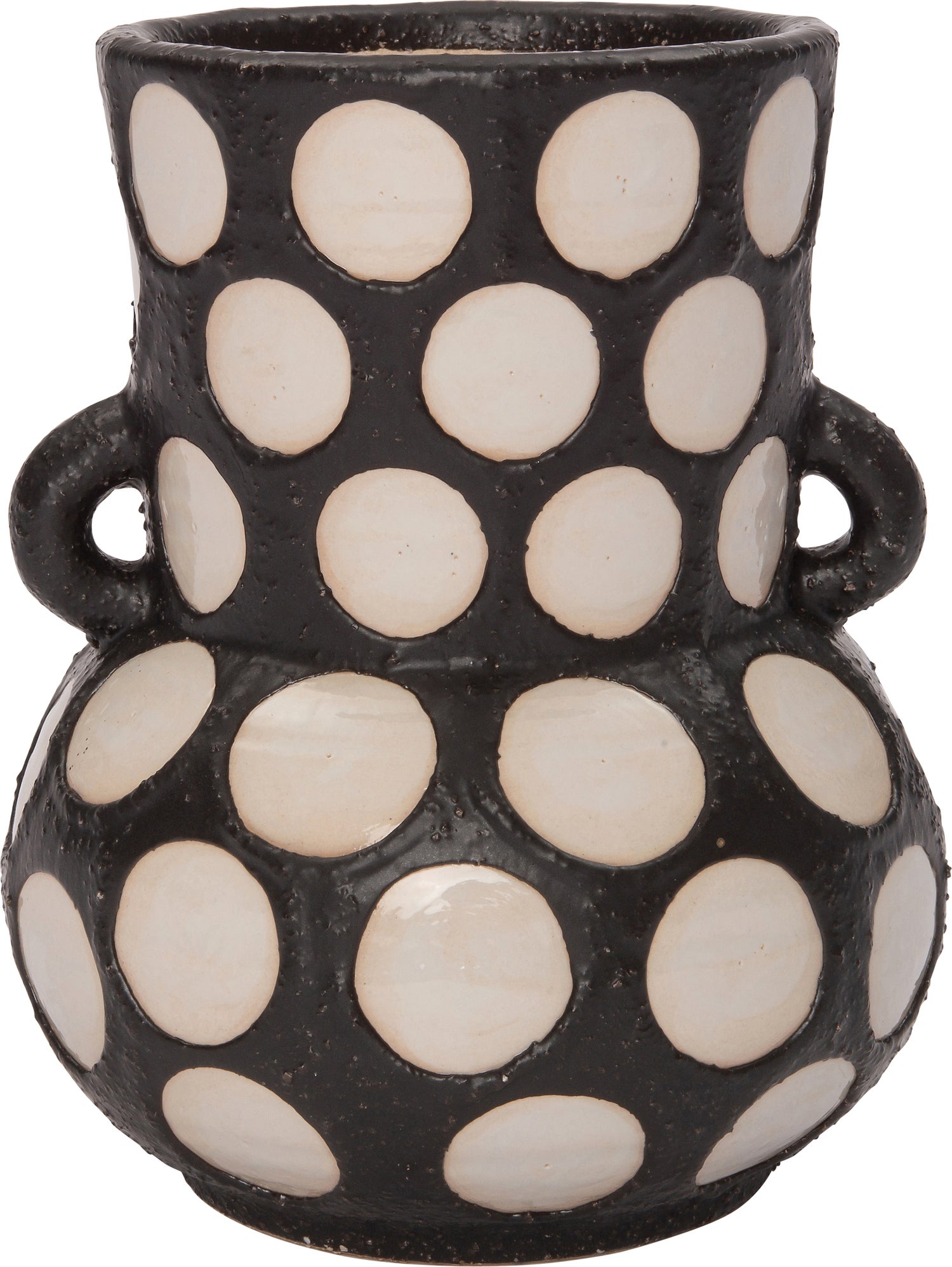 Intratuin vaas Pygros zwart / beige D 16,5 H 20,5 cm