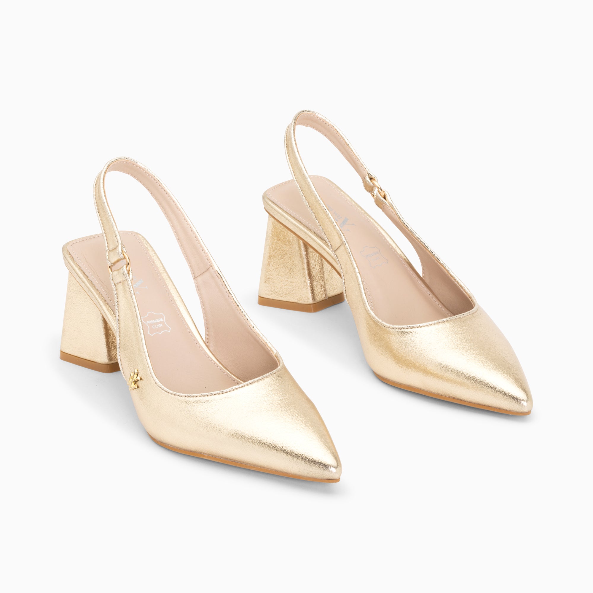 Escarpins-Escarpins slingback Lara or à bout pointu
