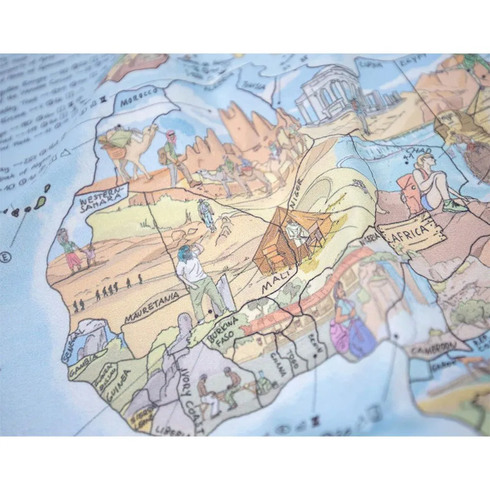 Mapas incríveis Mapa de trilhas As melhores trilhas do mundo toalha