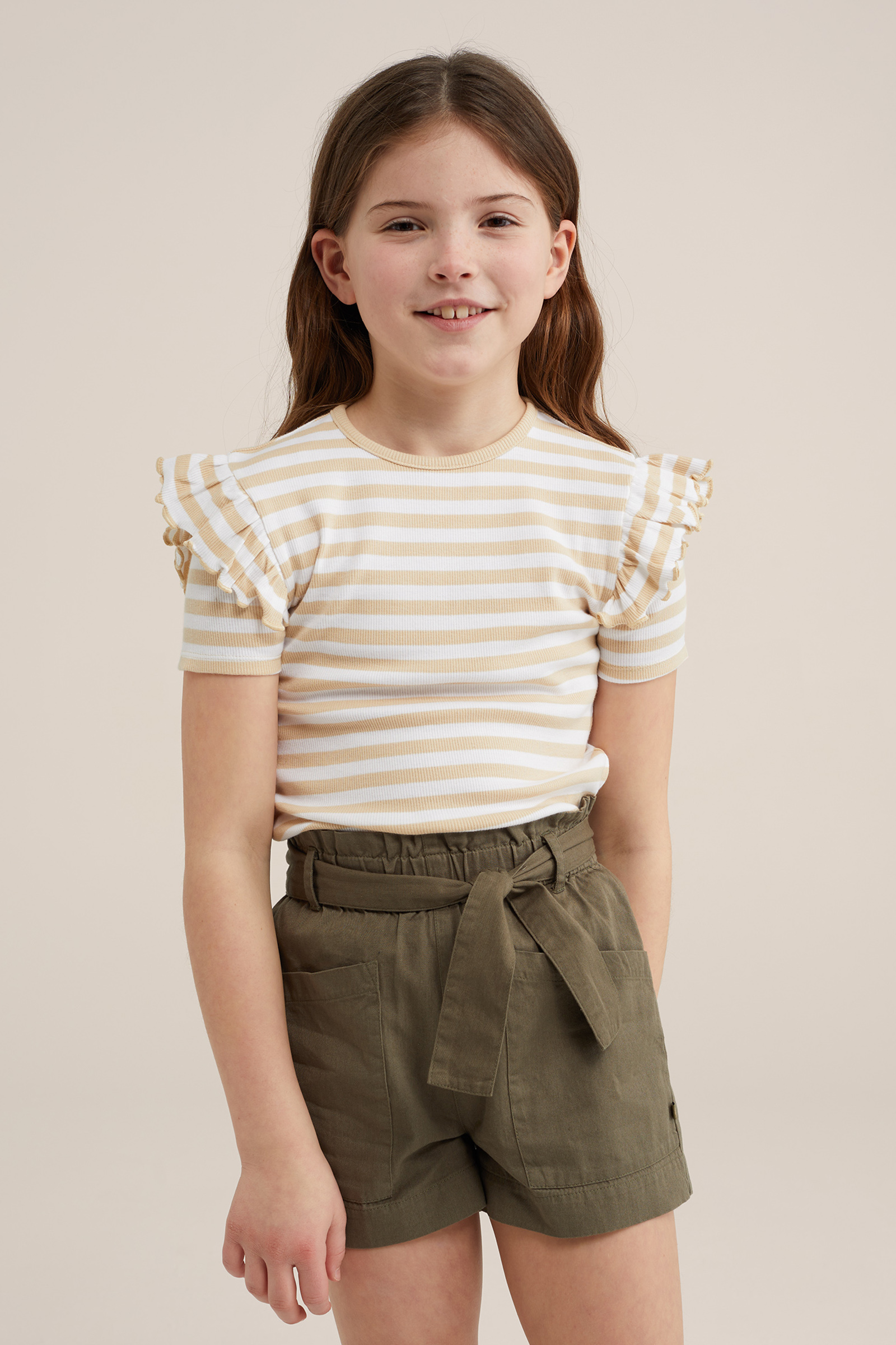 Meisjes T-shirt met dessin WE Fashion Beige