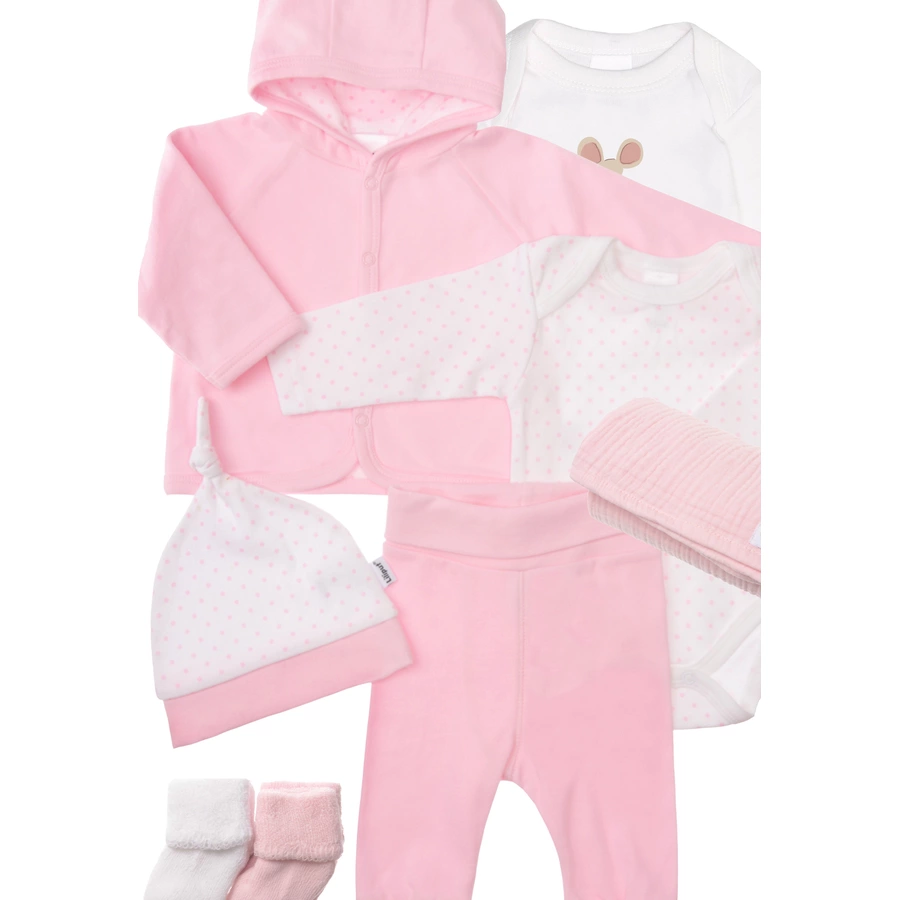 Liliput Baby-Ausstattung 8-teiliges Set 'Pünktchen' rosa