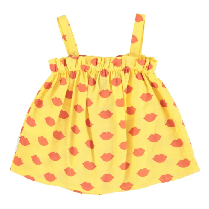 Piupiuchick Top Lips Gaze de Coton Bio | Jaune