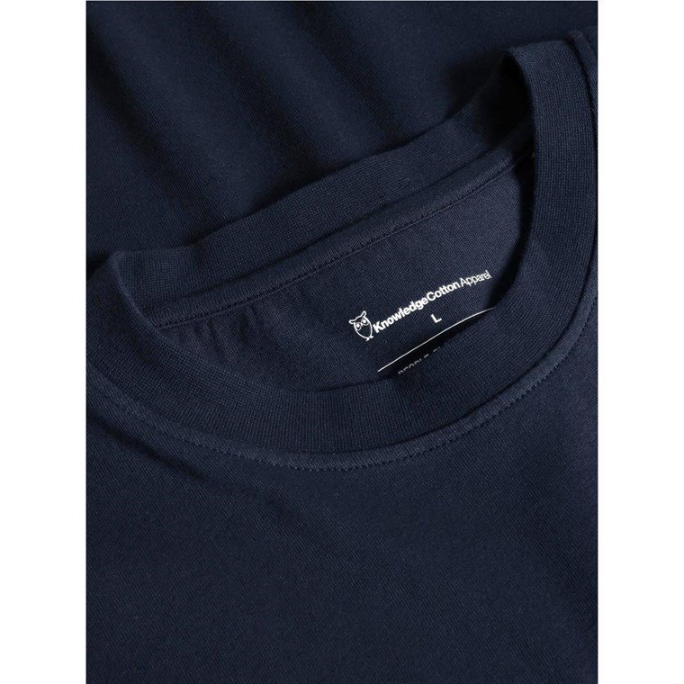 KnowledgeCotton Apparel Regular Sl Heavy Single Jersey Printed T-Shirt Night Sky