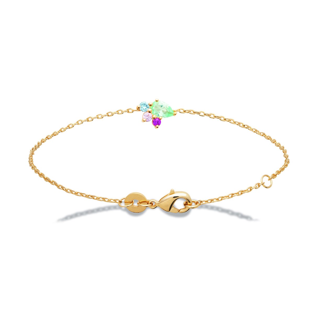 Bracelet Brillaxis plaqué or oxydes colorés