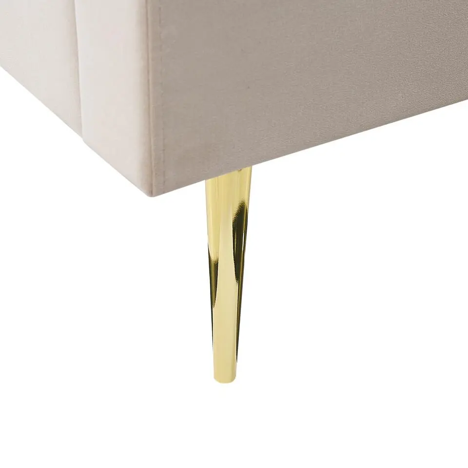 MARVILLE - Tweepersoonsbed - Beige - 160 x 200 cm - Fluweel