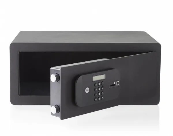 Yale YLFB/200/EB1, Bærbar pengeskab, Sort, Kode, Fingeraftrykslæser, Nøgle, 26,9 L, Gulv/væg, 200 mm