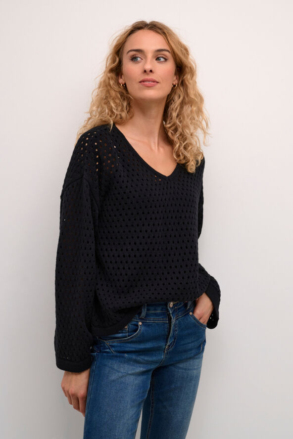 Cream CRWilow Knit Pullover Pitch black