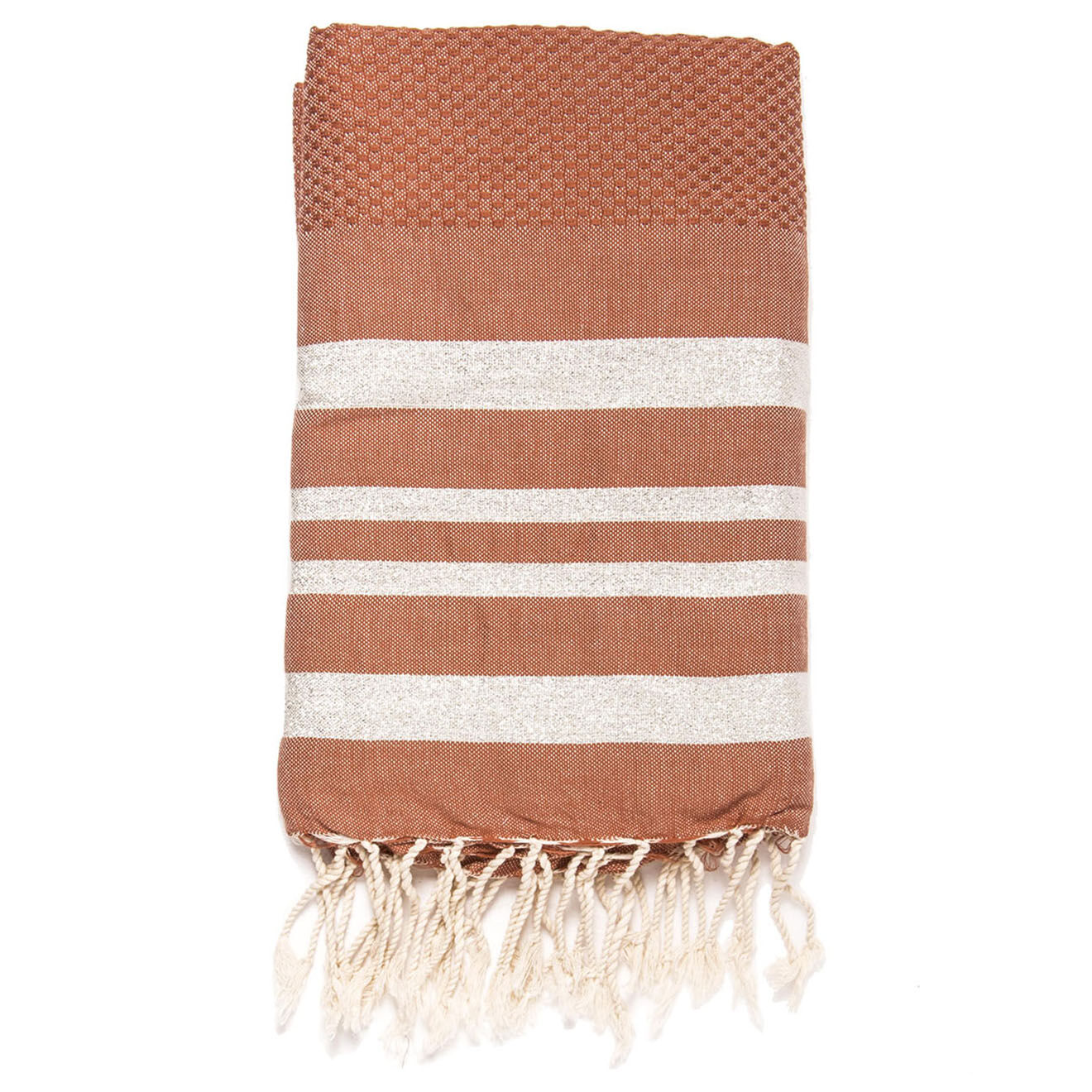 Febronie Fouta Nid d'Abeille Hamptons terracotta - 100x200 cm