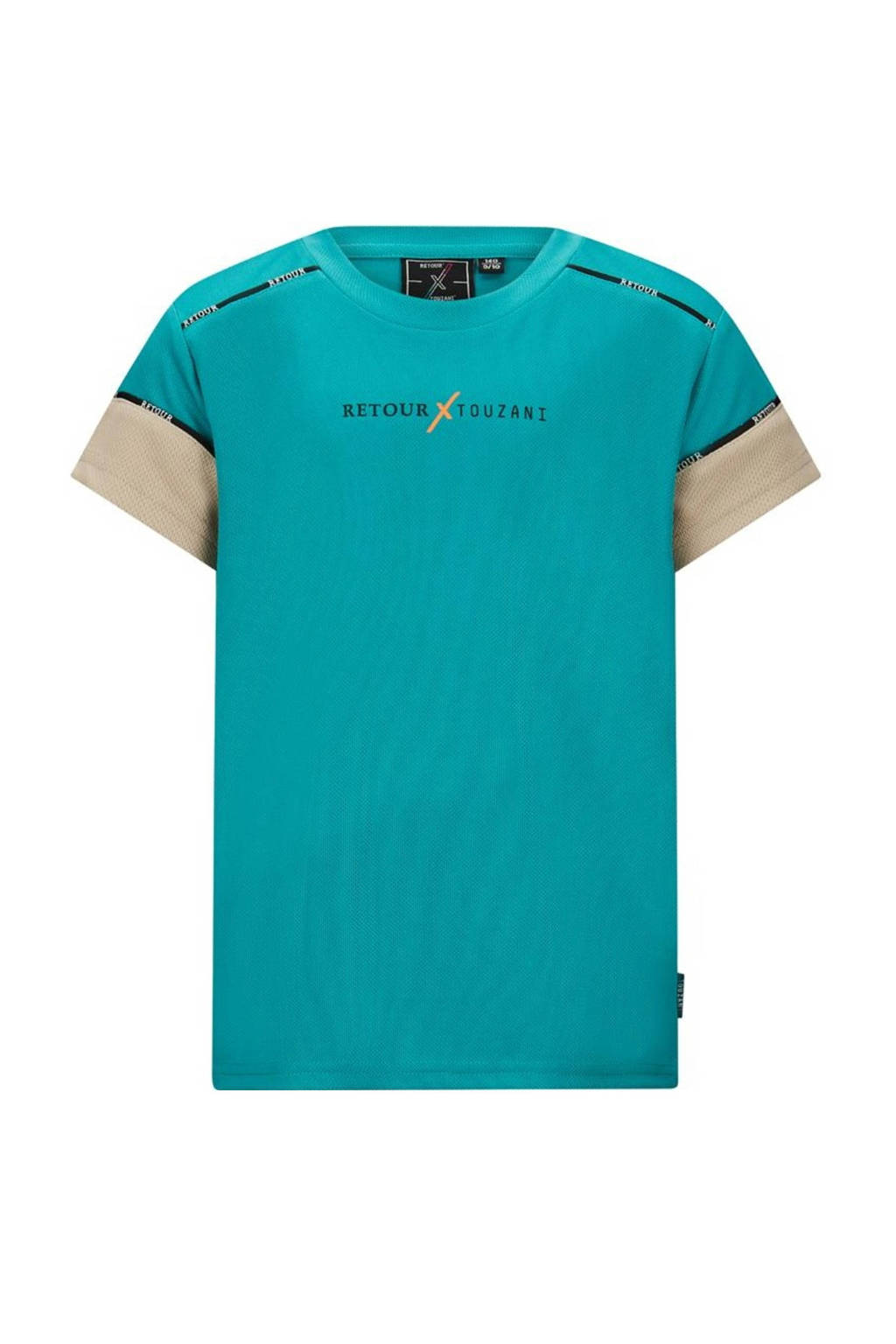 Retour Jeans T-shirt Ball zeegroen/beige