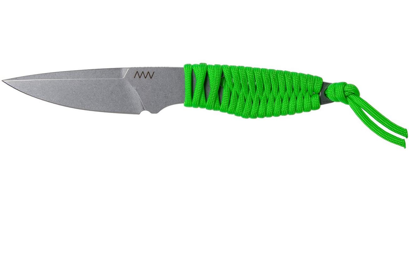 ANV P100 Sleipner, Neon Green Paracord, ANVP100-009, Black Kydex Sheath, nekmes