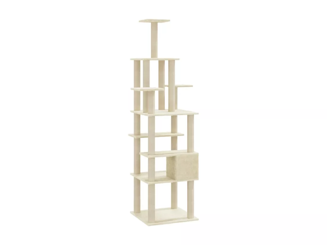 Arbre à chat avec griffoirs en sisal Crème 183 cm