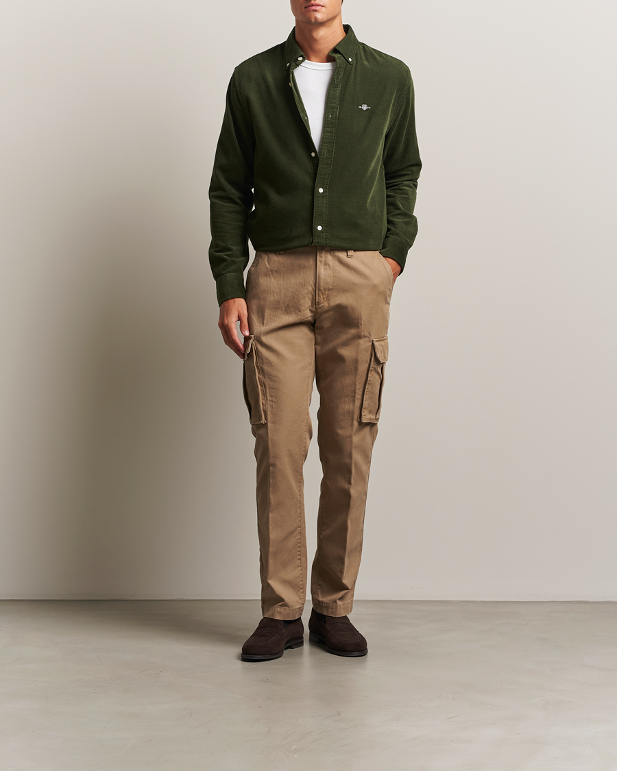 GANT Regular Fit Cotton Twill Cargo Pants Light Taupe