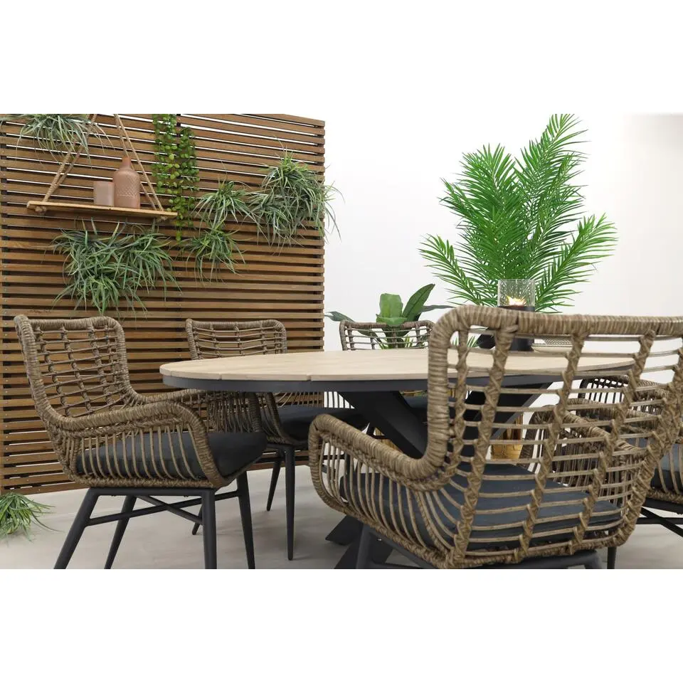 Garden Impressions Jasmine Natural/Edison 220x115 cm. - ovale tuinset