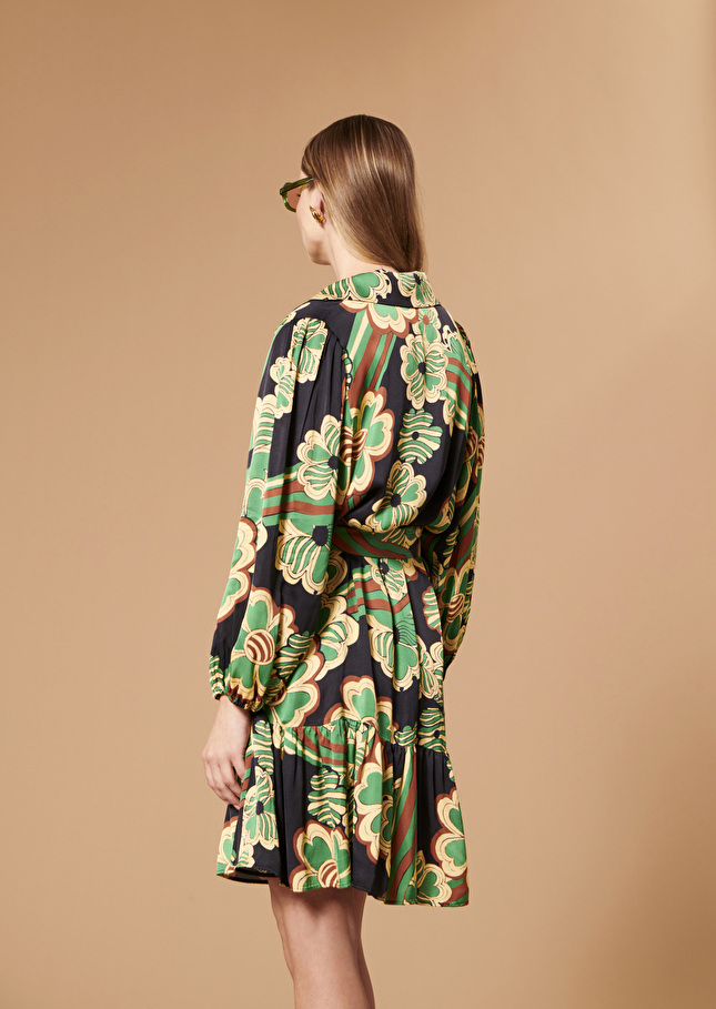 Robe Rosiebleu nuit imprimée à fleurs