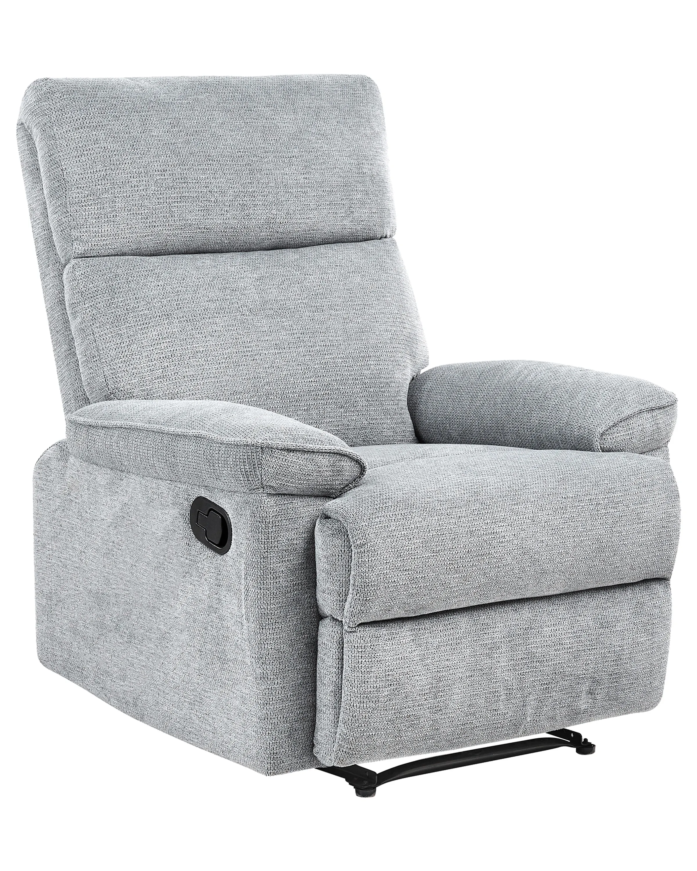 Relaxfauteuil EVERTON inclusief voetensteun Stof Grijs