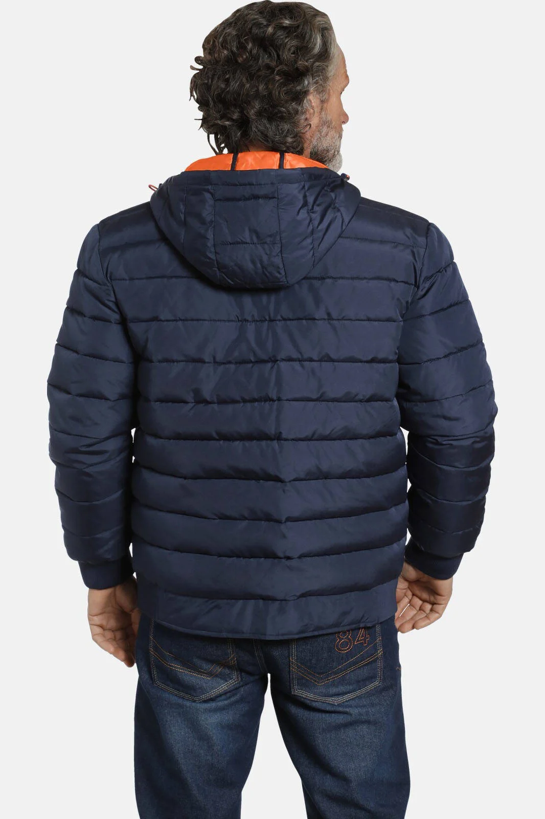 Jan Vanderstorm jas EGGERT Plus Size met tekst donkerblauw