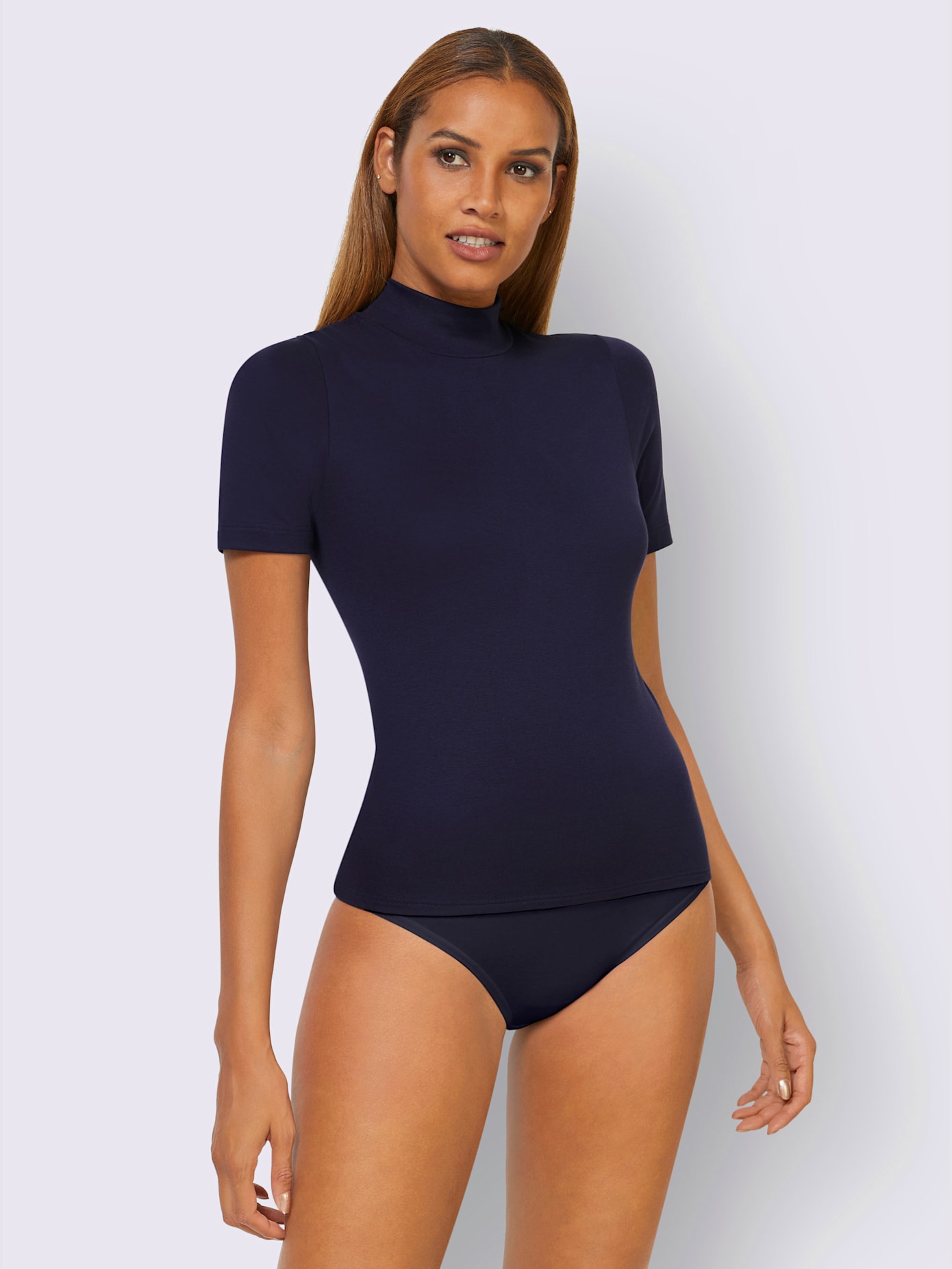 T-shirt manches courtes col montant